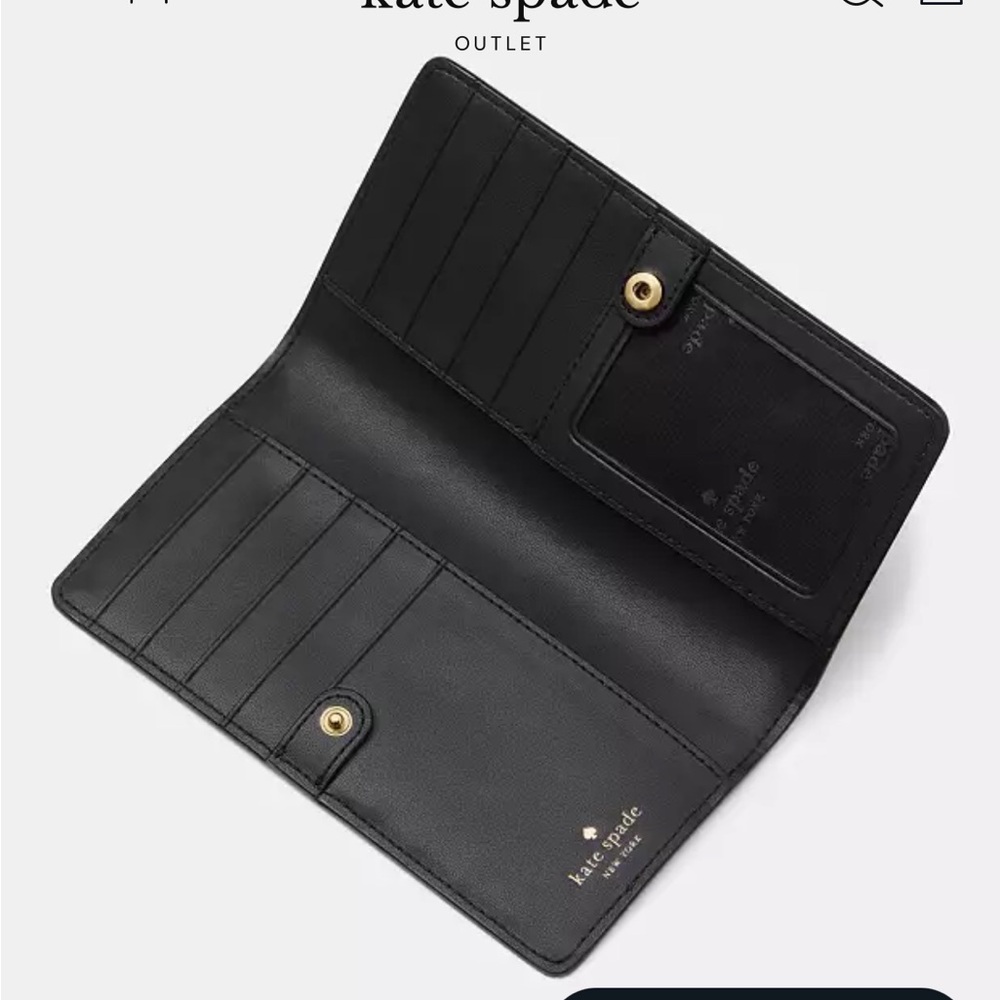 Kate Spade Black Madison Wallet with Gold Accents - Picture 3 of 4